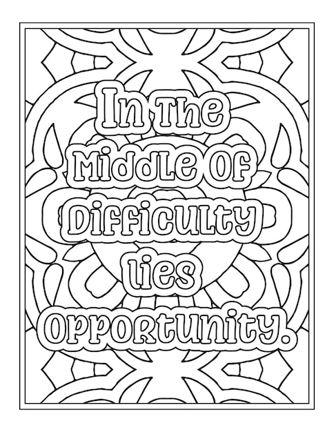 Premium vector stress relief quotes coloring book