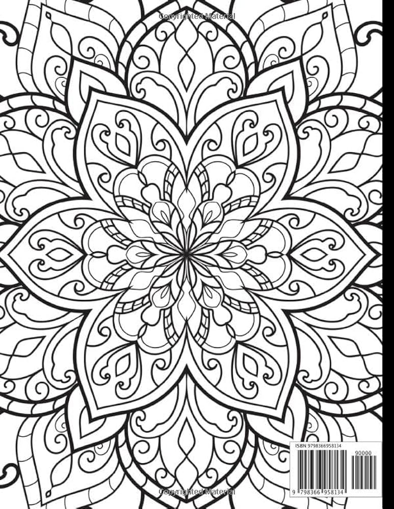 Floral mandala adult coloring book for stress relief intricate designs stress management mandalas with a floral design for adult coloring senior r p books