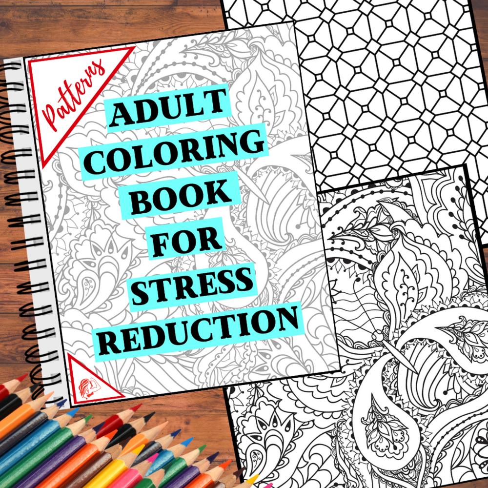Adult coloring book for stress reduction patterns digital â half of gabby