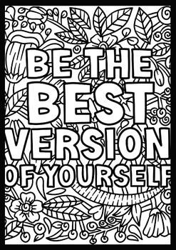 Inspirational quotes coloring pages pages for stress relief and positivity