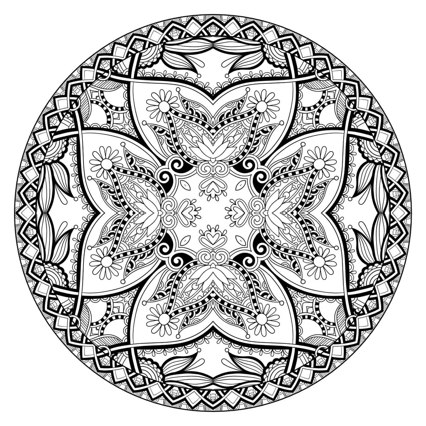 These printable abstract coloring pages relieve stress and help you meditate