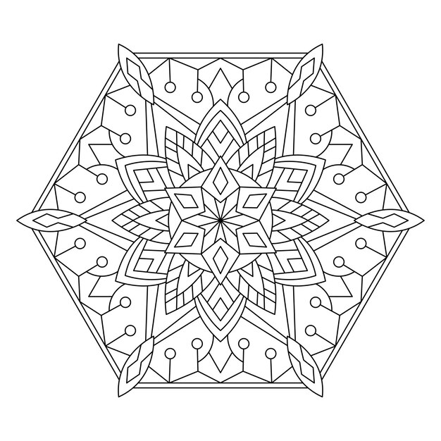 Premium vector printable star mandala coloring page for adult