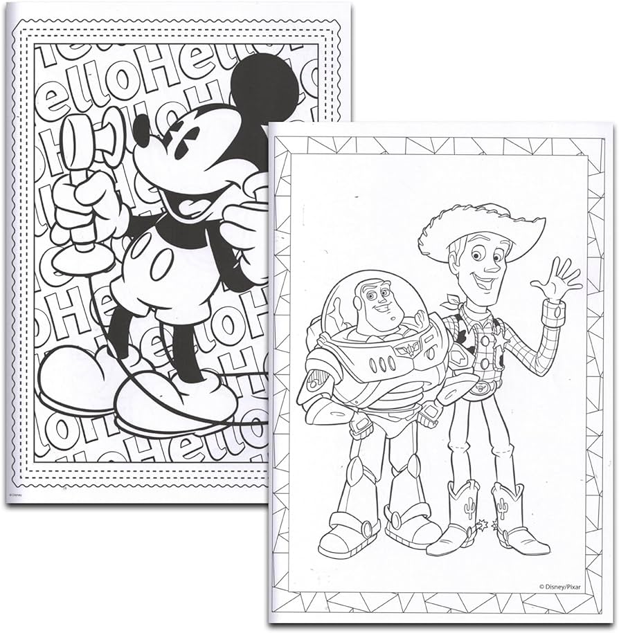 Disney advanced coloring book set for teens adults