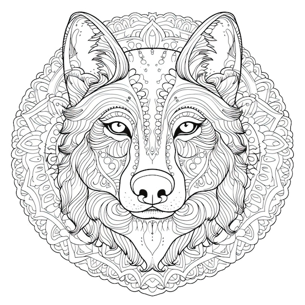 Premium ai image animal mandala coloring pages for stress relief