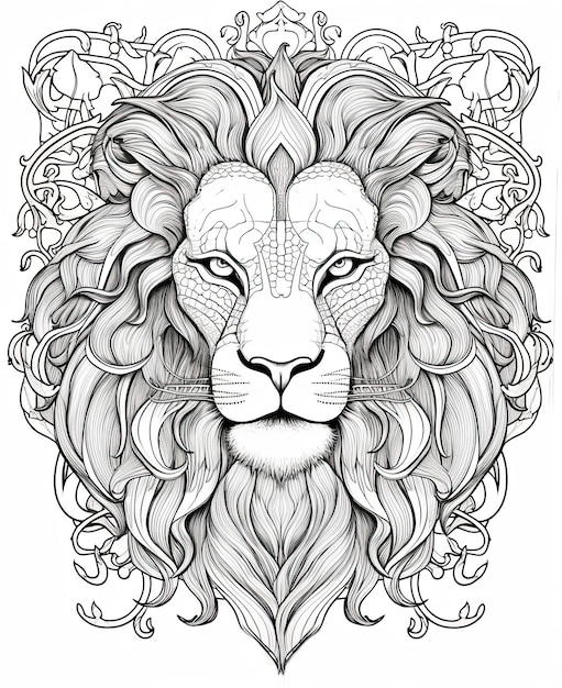 Premium ai image animale coloring pages for kids and adults stress relief