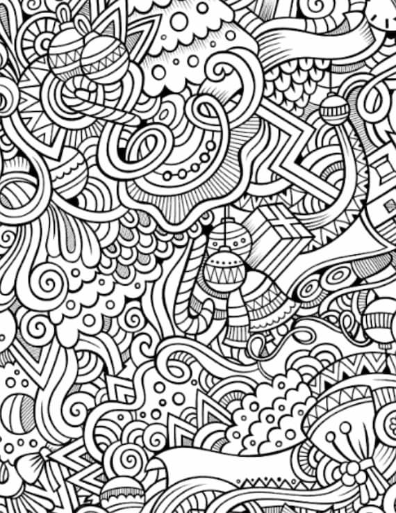 Page stress relief adult coloring book digital download instant download