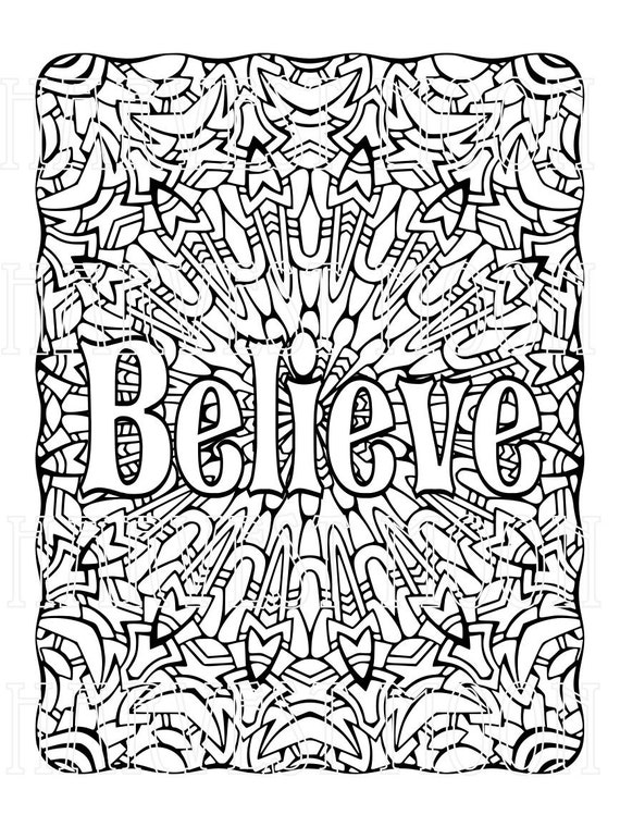 Inspirational coloring page relaxing
