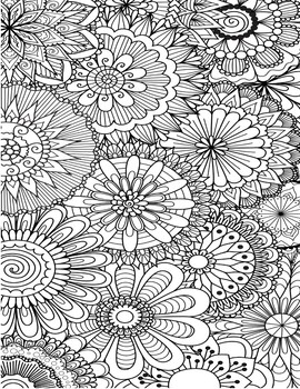 Stress relief coloring pages zen tangle doodle coloring pages tpt