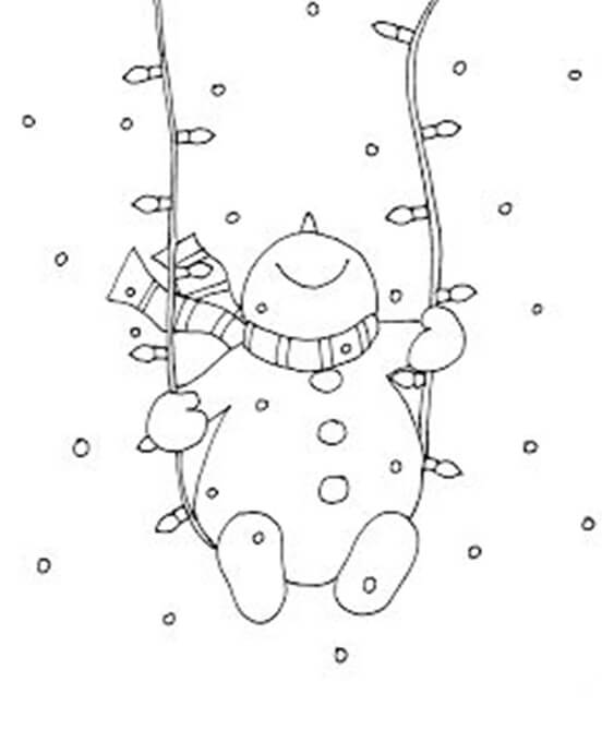 Free easy to print christmas lights coloring pages