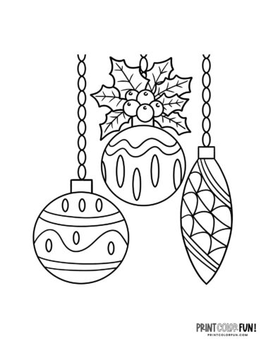 Christmas ornament clipart coloring pages for happy holiday fun at