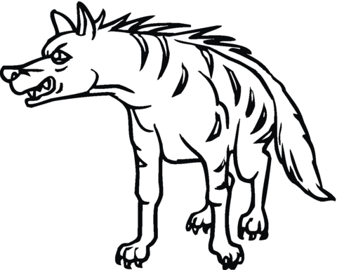 Striped hyena coloring page free printable coloring pages