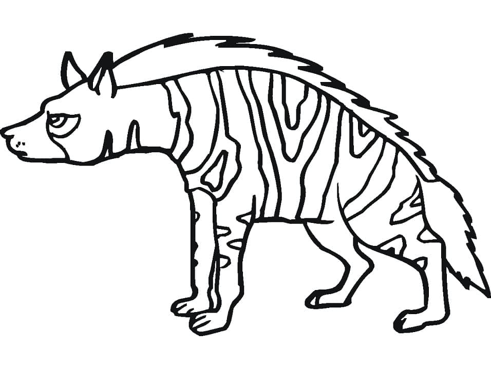 Striped hyena image coloring page