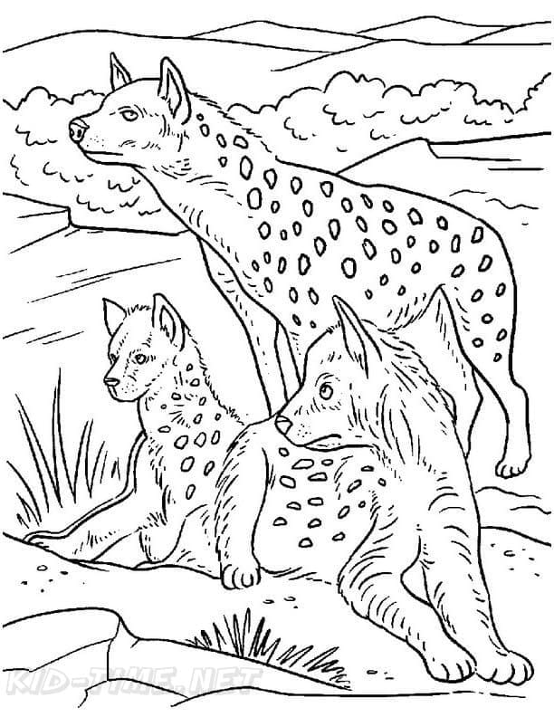 Striped hyena coloring page