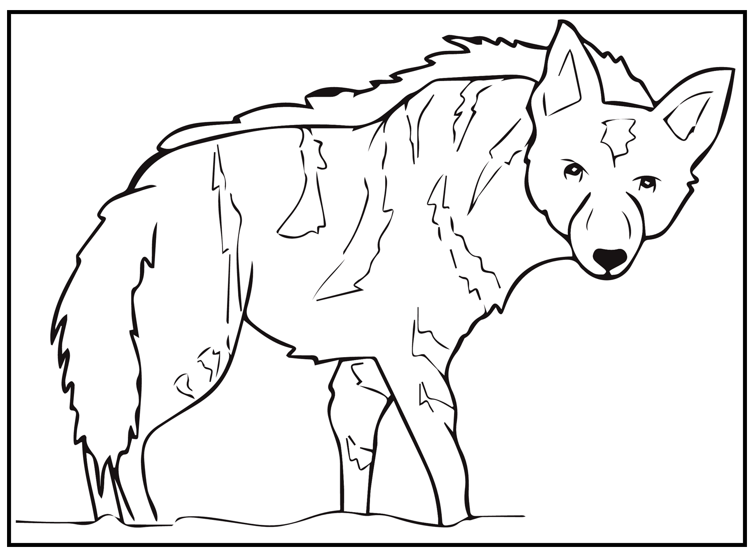 Striped hyena coloring page