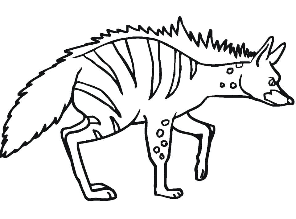 Striped hyena coloring page