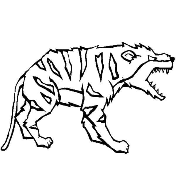 Roaring hyena coloring page