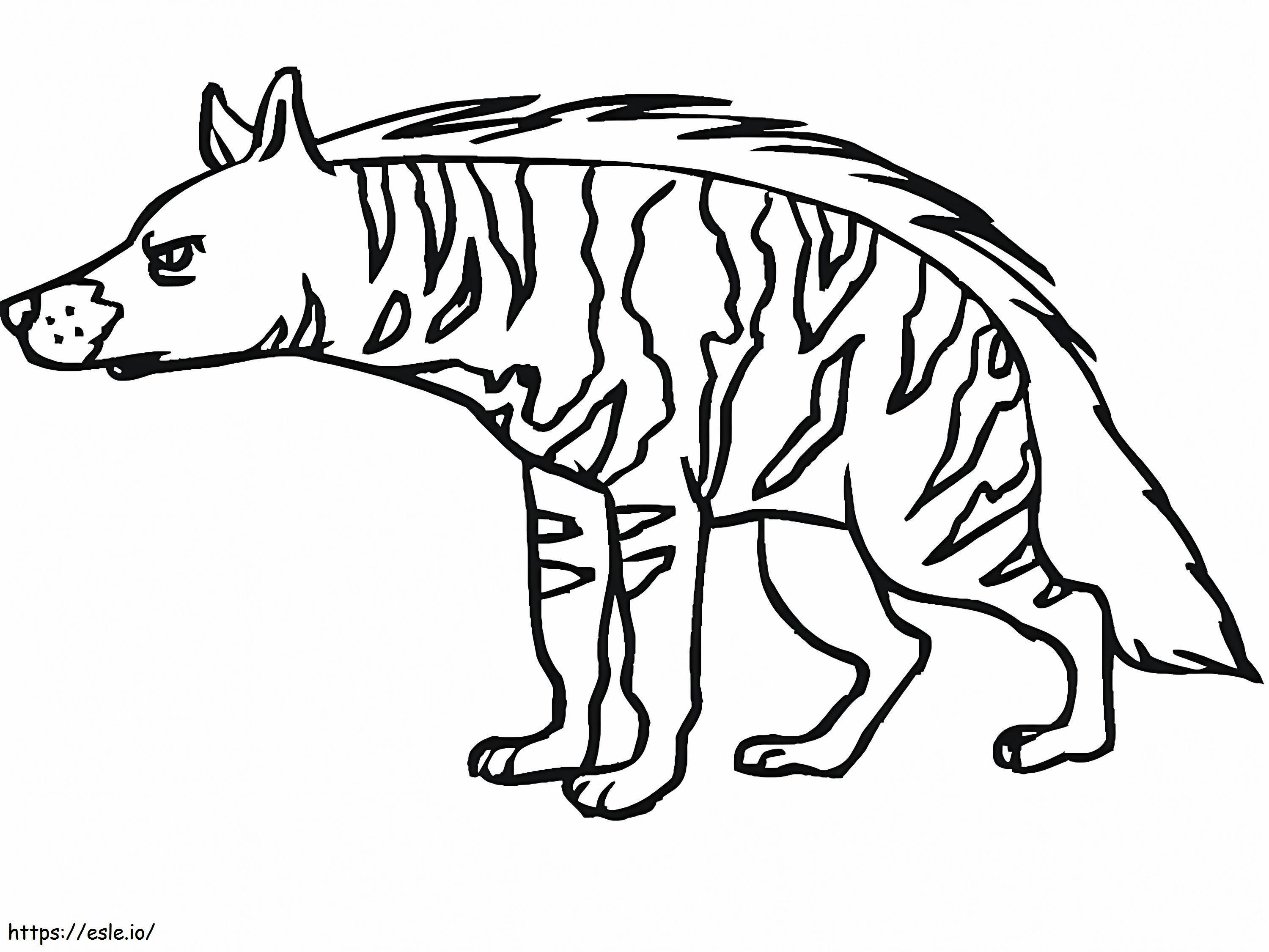 Striped hyena coloring page