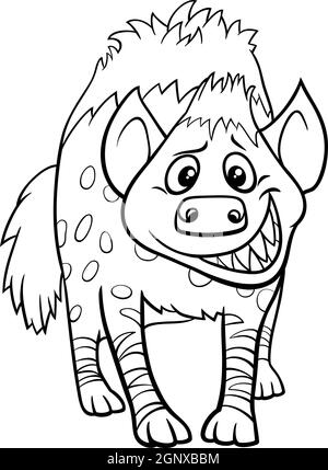 Hyena coloring page vector illustration stock vector image art