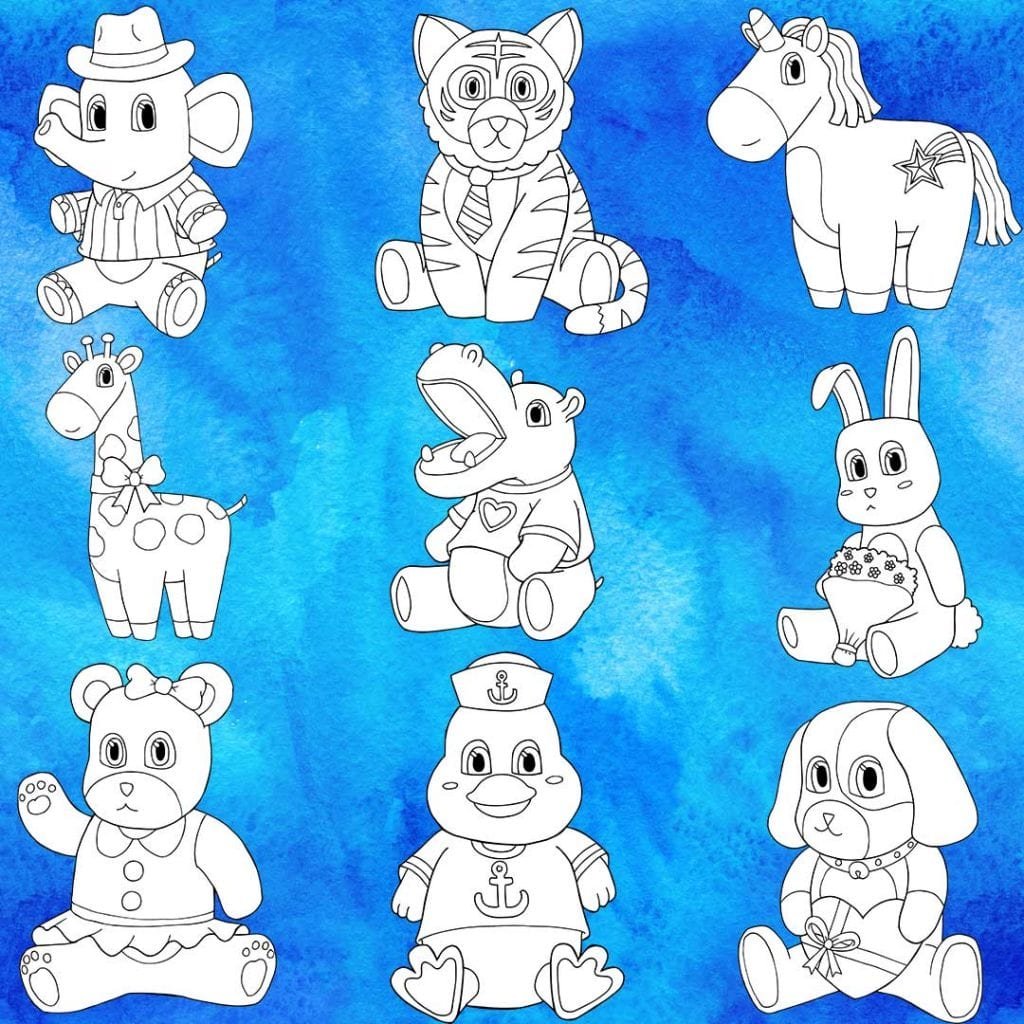 Stuffed animals coloring pages