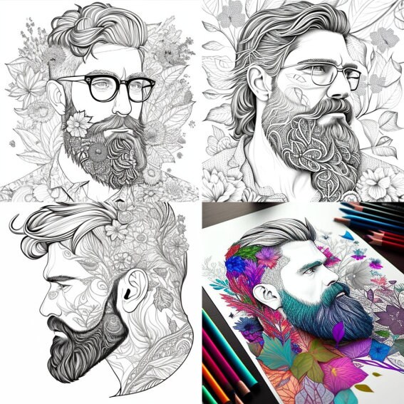 Beard coloring page
