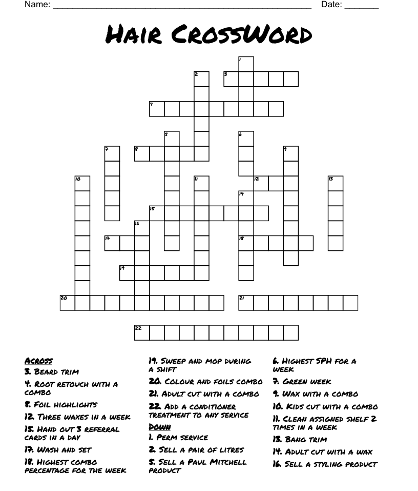 Hair crossword