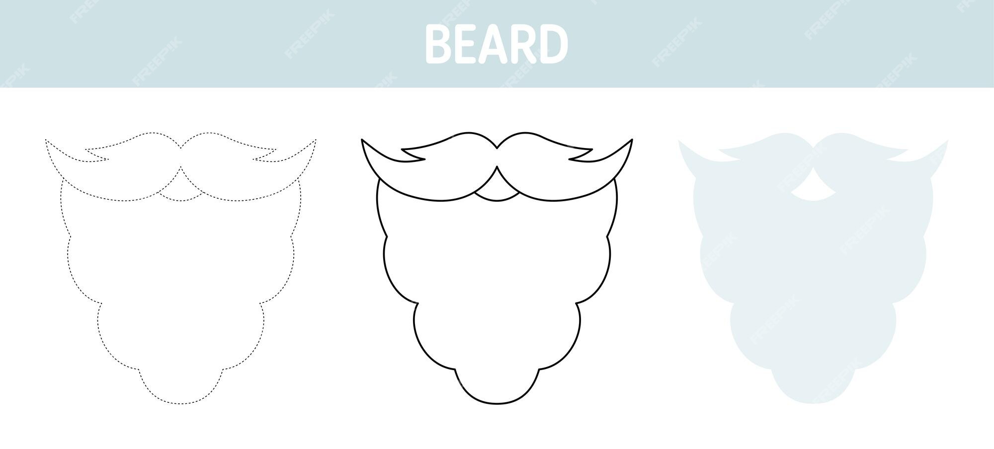 Premium vector beard tracing and coloring worksheet for kids