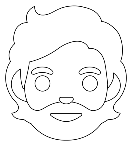 Person beard emoji coloring page free printable coloring pages
