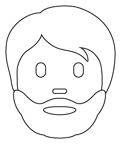 Person beard emoji coloring page free printable coloring pages