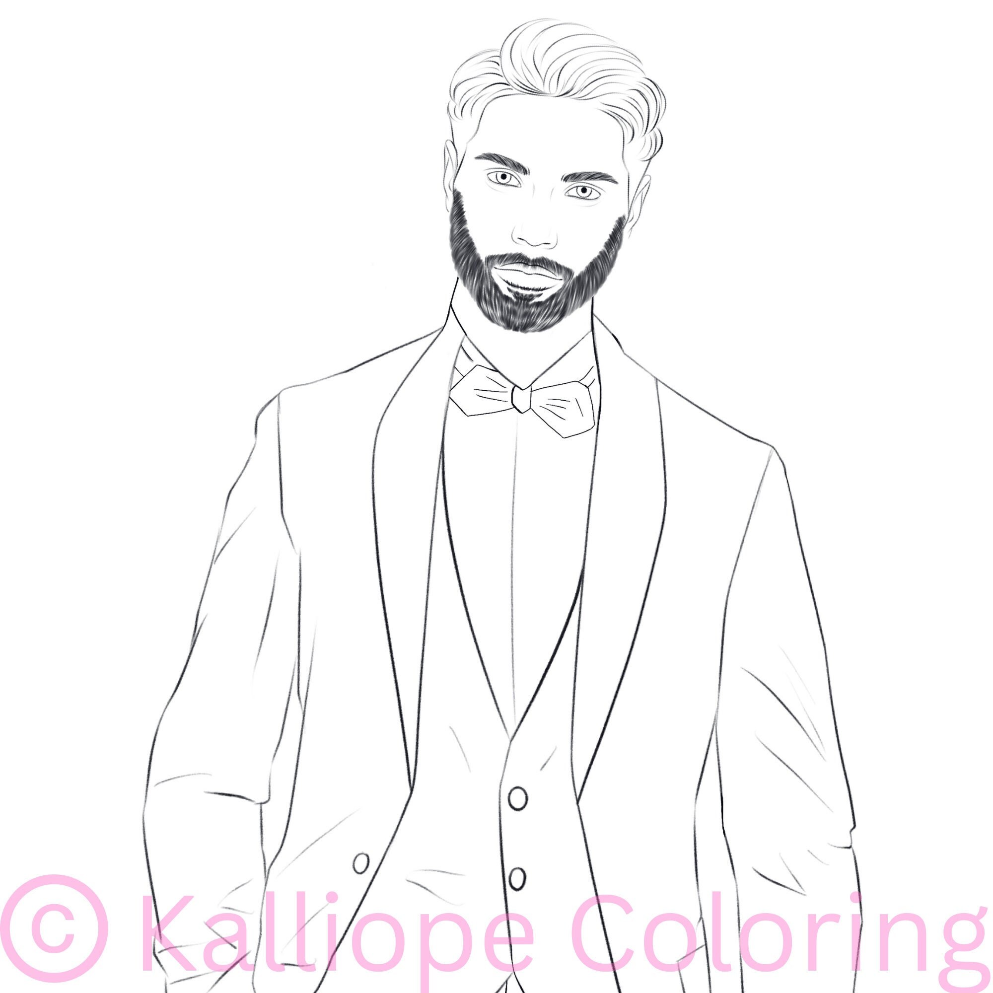 Beard coloring page