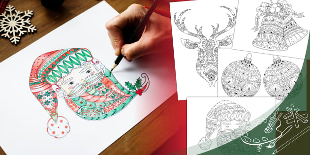 Christmas mindfulness colouring activity posters pack