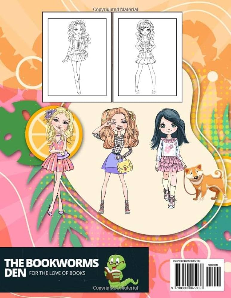 Fashion coloring book for girls ages