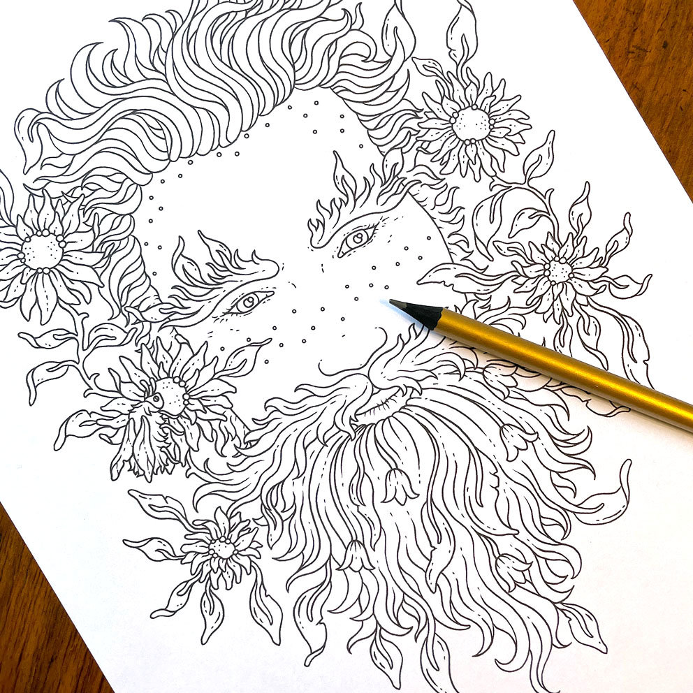 Beard coloring page