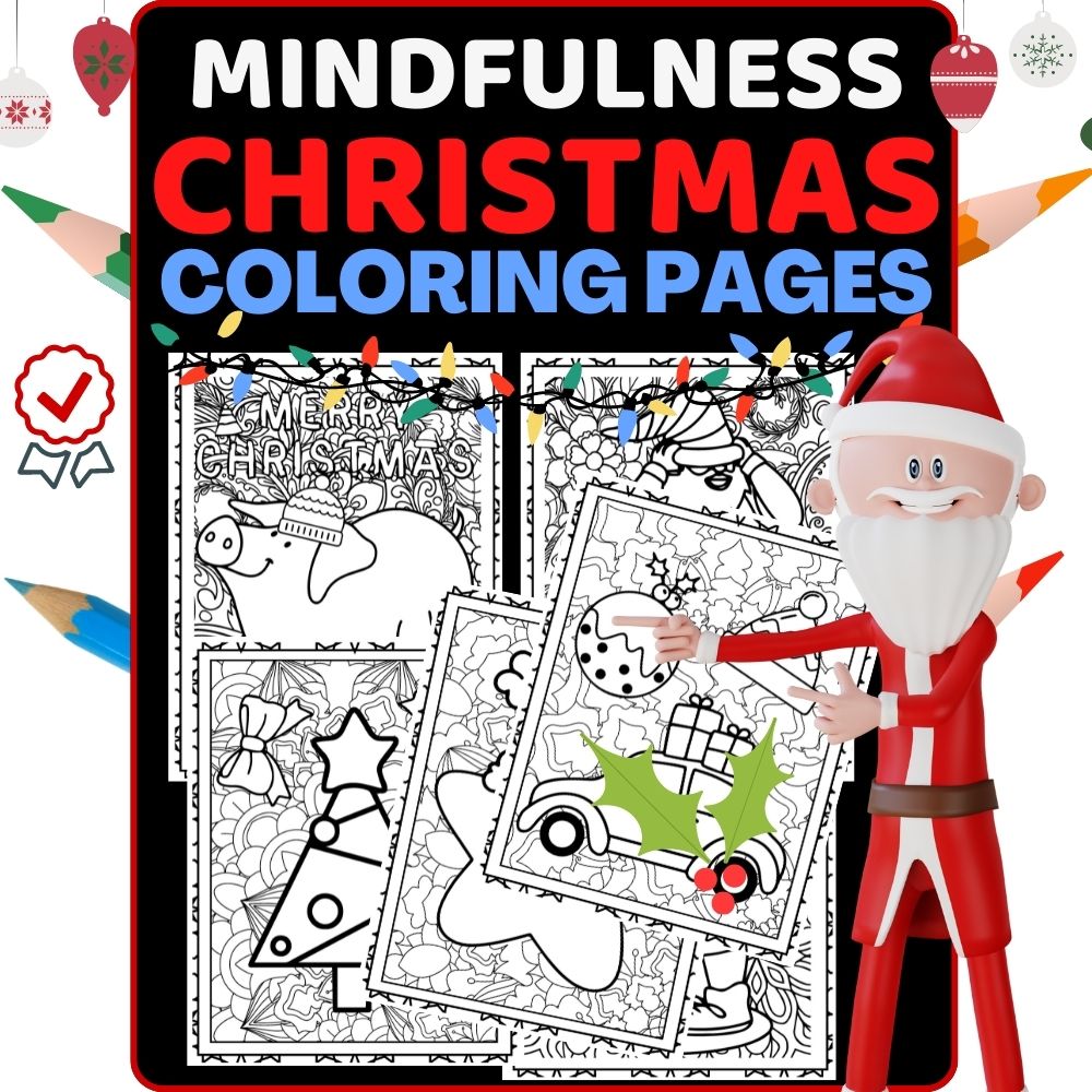 Mindfulness christmas coloring pageswinter coloring for new year printable made by teachers