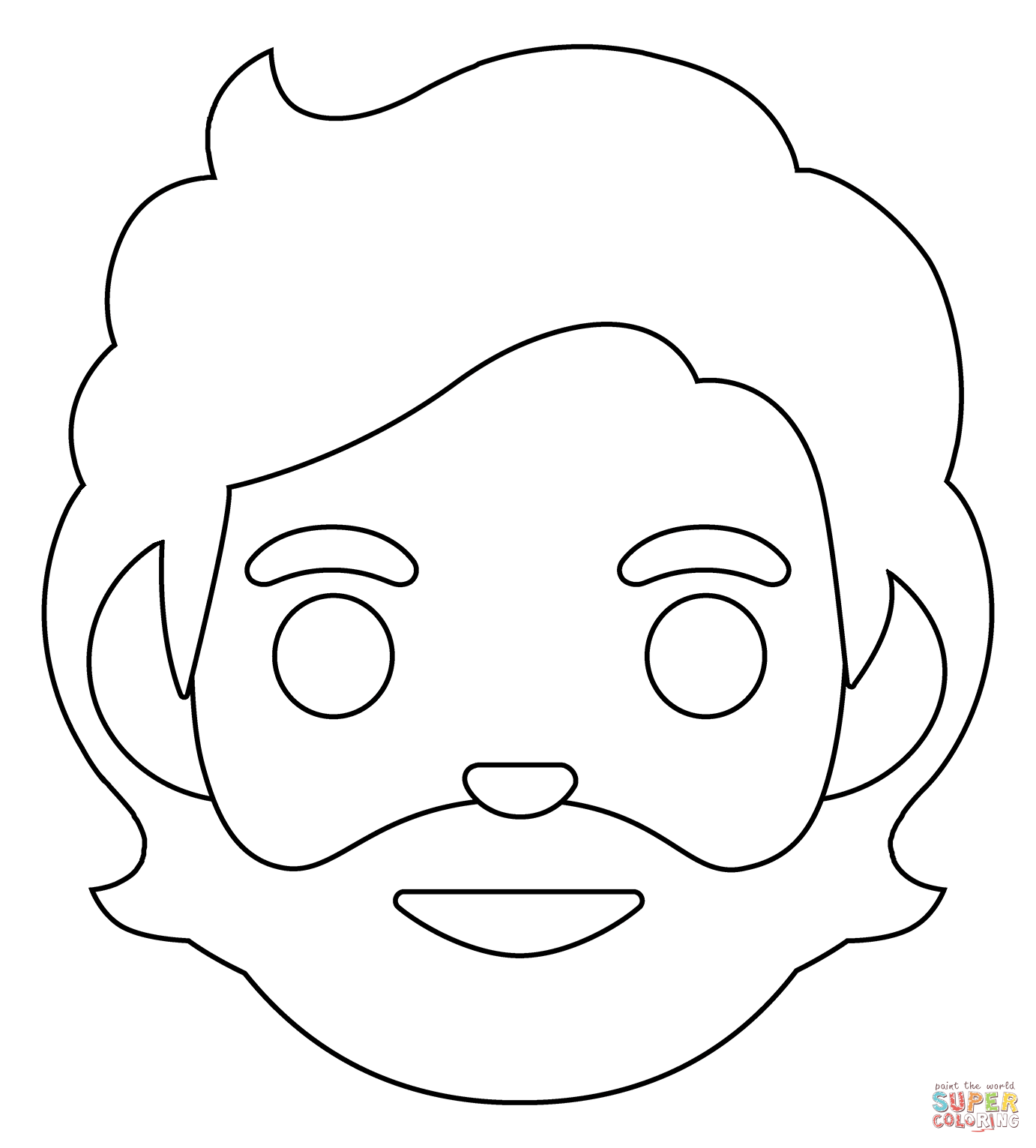 Person beard emoji coloring page free printable coloring pages