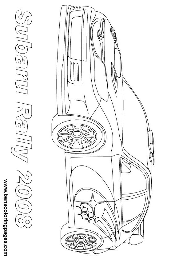 Subaru rally coloring page