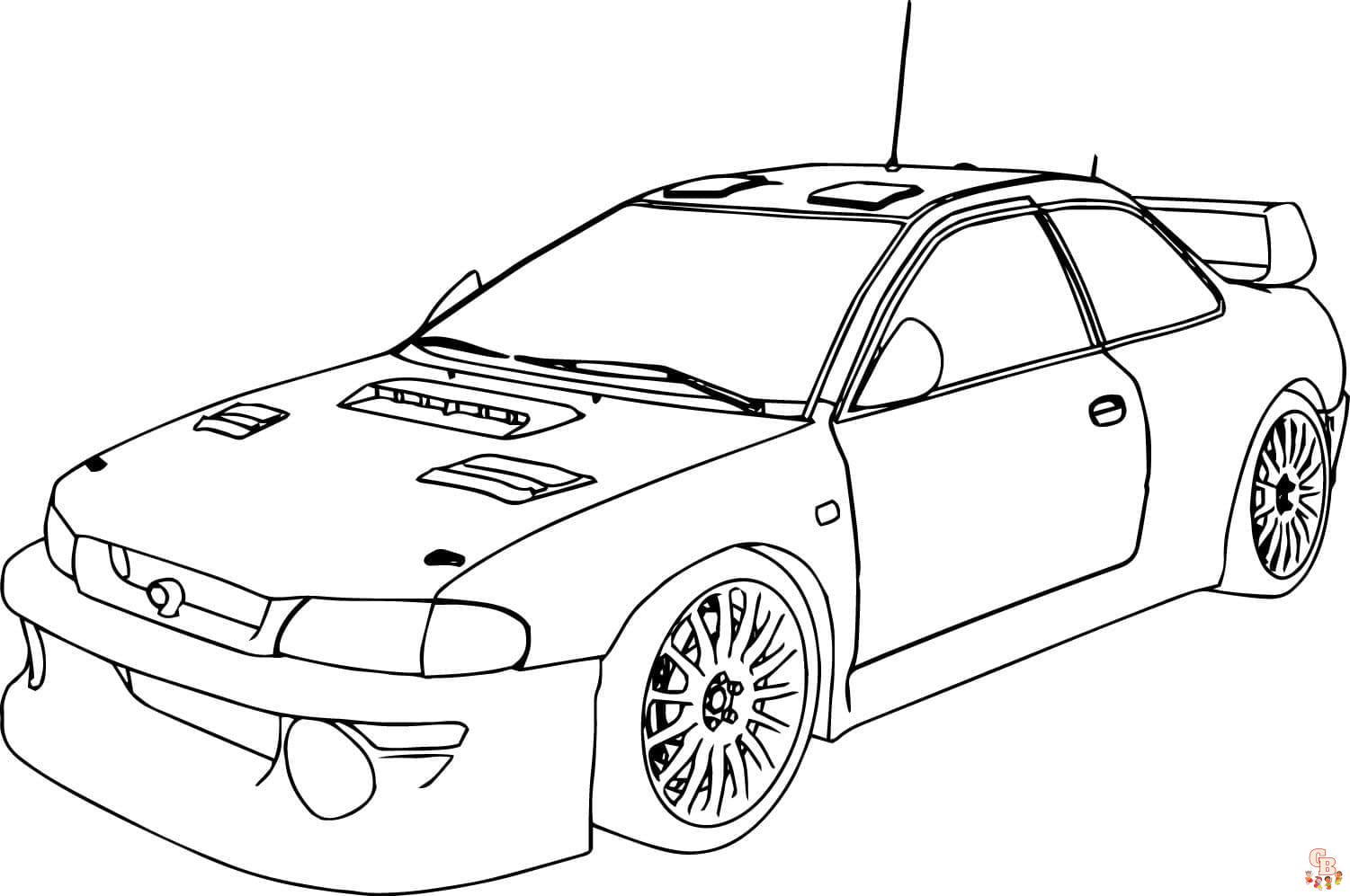 Racing car coloring pages