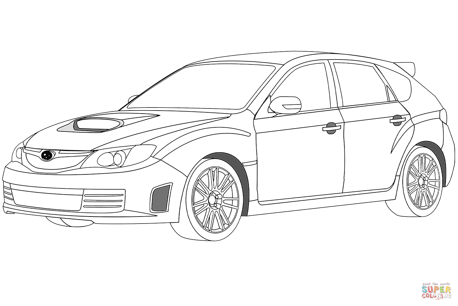 Subaru impreza wrx coloring page free printable coloring pages