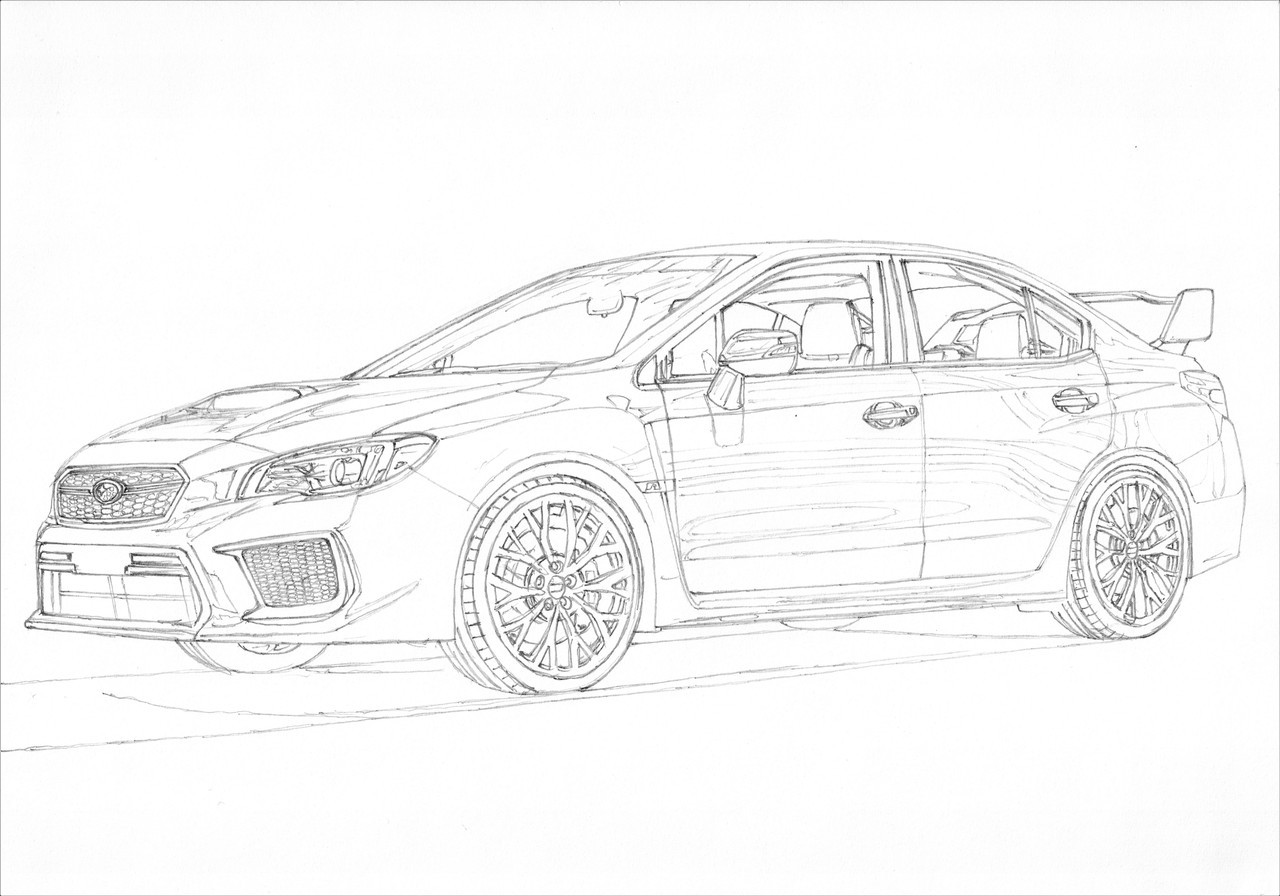 Chester â papergaragecardrawings subaru wrx sti old
