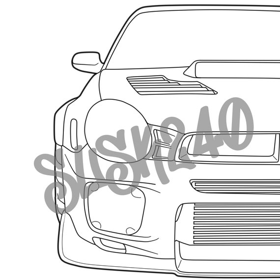 Ver subie subaru wrx sti car outline car clipart vehicle svg car png cricut silhouette cut files instant download dxf eps jpeg