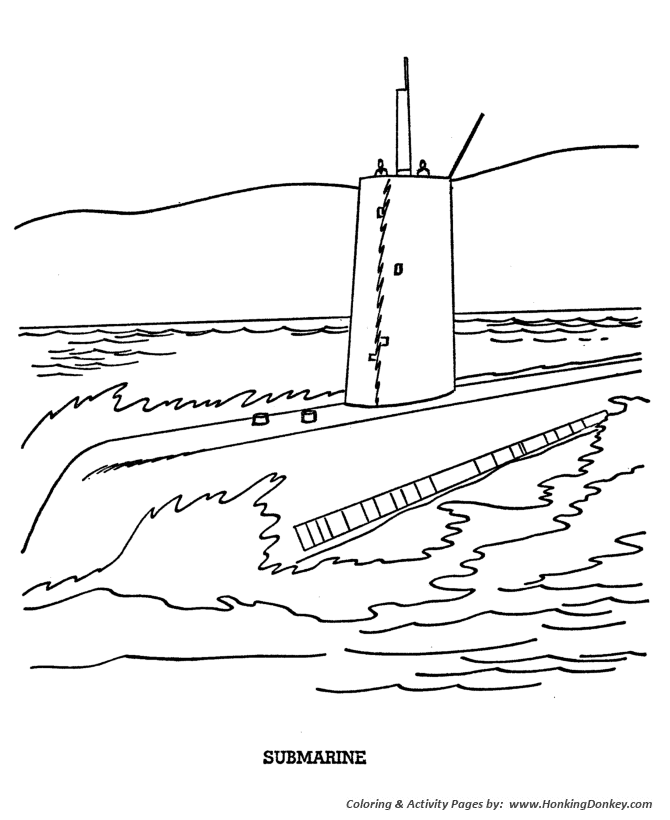 Armed forces day coloring pages us navy submarine coloring page sheet for prek kids