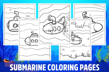 Submarine coloring pages for kids girls boys teens birthday school activity