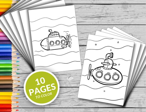 Submarine printable coloring pages submarine coloring book fun at home activity relax and color
