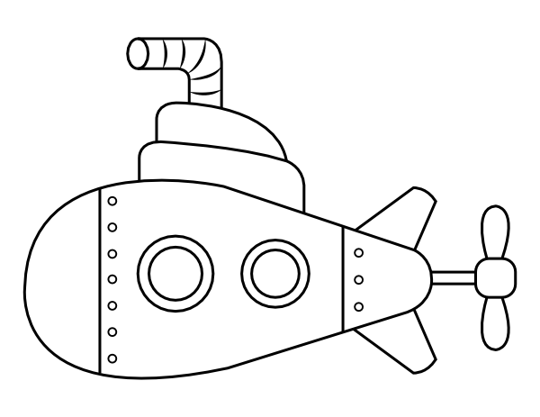 Printable submarine coloring page