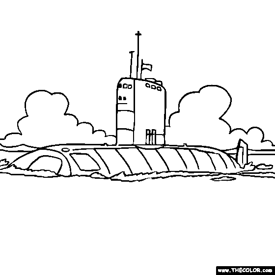 Boat ship speedboat sailboat battleship subarine online coloring pages