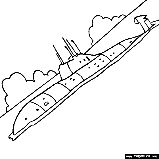 Boat ship speedboat sailboat battleship subarine online coloring pages