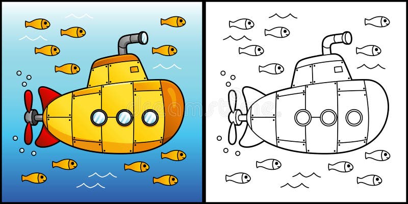 Submarine coloring page stock illustrations â submarine coloring page stock illustrations vectors clipart