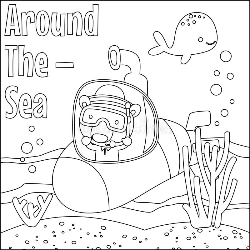 Submarine coloring page stock illustrations â submarine coloring page stock illustrations vectors clipart