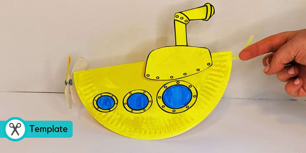 Paper plate submarine transport crafts teacher made