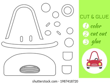 Color cut glue paper yellow submarine stock vector royalty free