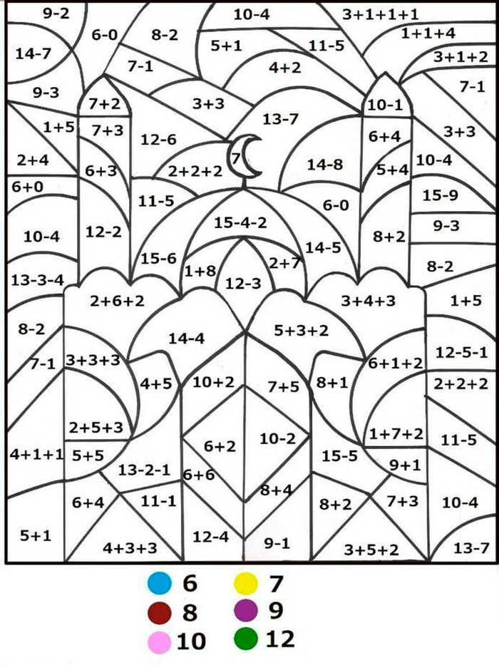 Subtraction color by number and worksheet pdf for kids